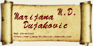 Marijana Dujaković vizit kartica
